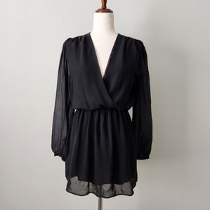 Bethany Mota Sheer Black Long Sleeve Dress With Lined Skirt, Size Small